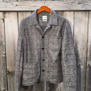 Stitch Note Plaid Wool Blend Jacket Size Medium